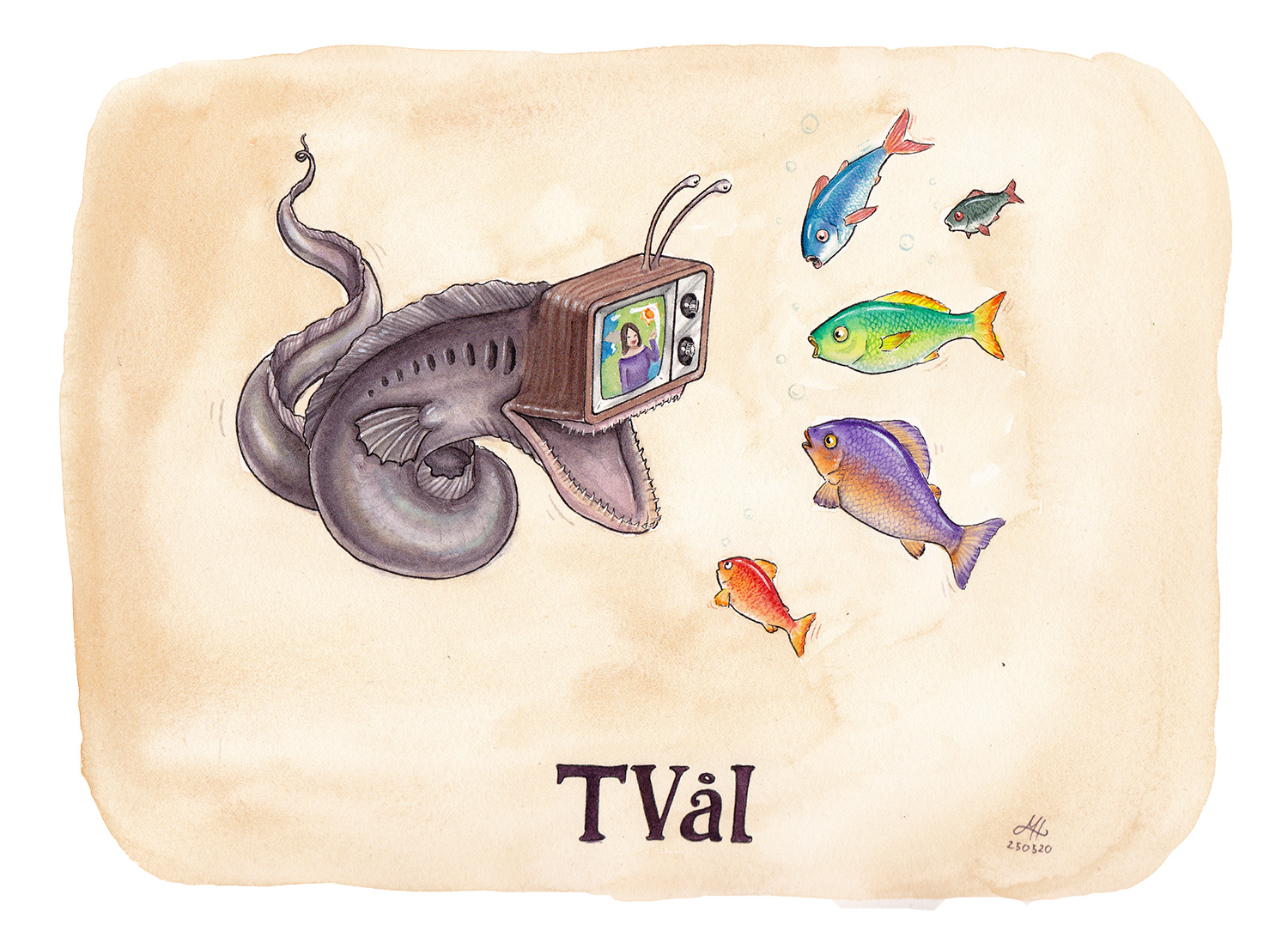 TVål - illustrerad ordvits - Bokstavligt målat