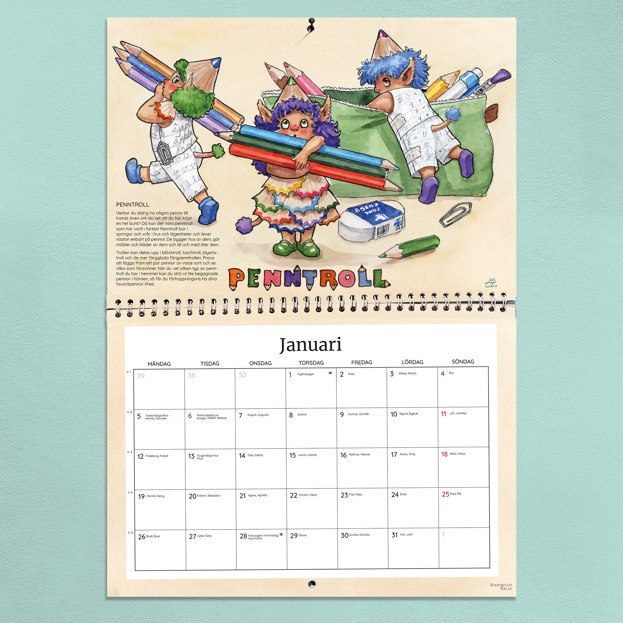 Bokstavligt målats kalender 2026